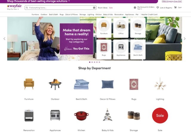 Скриншот Wayfair